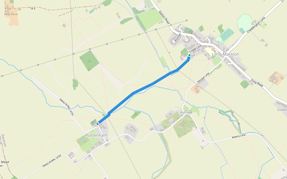 TR 8 walking route map in Long Marston
