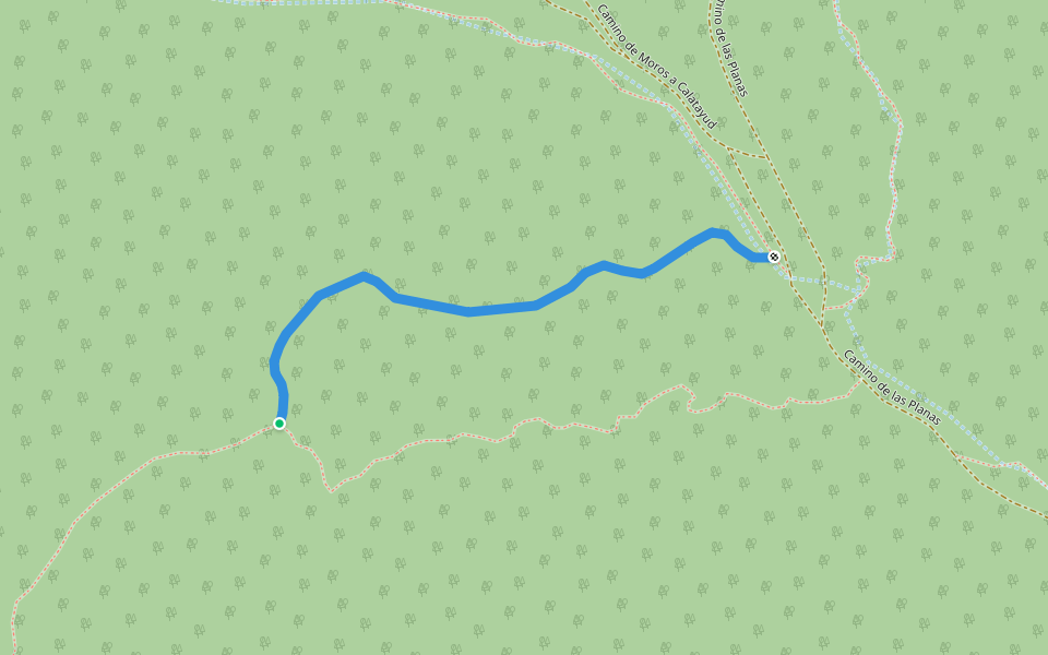 Los Tocones walking route map in Terrer