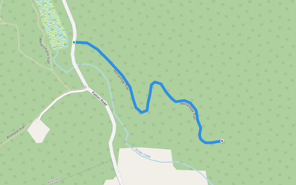 Horseshoe Trail walking route map in Kearney
