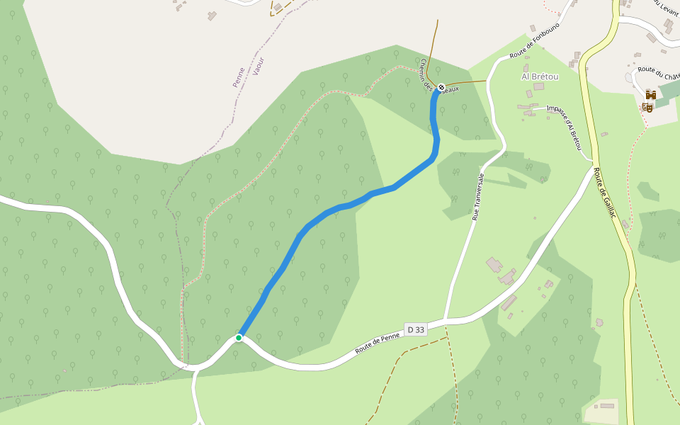CR35 de Mayé à Vaour walking route map in Vaour
