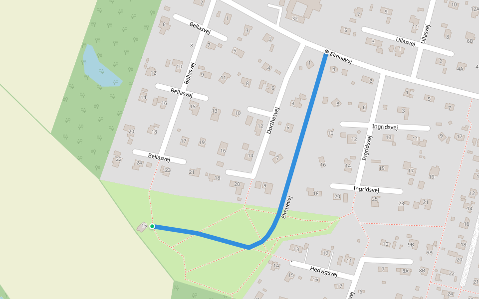 Elmuevej walking route map in Faxe Ladeplads