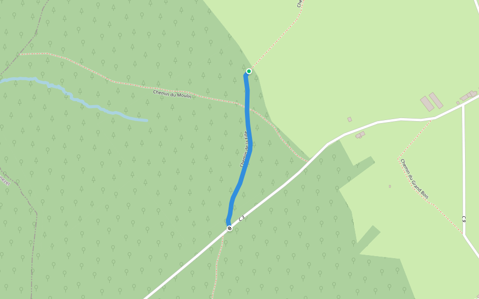 Chemin de la Fille walking route map in Hennezel