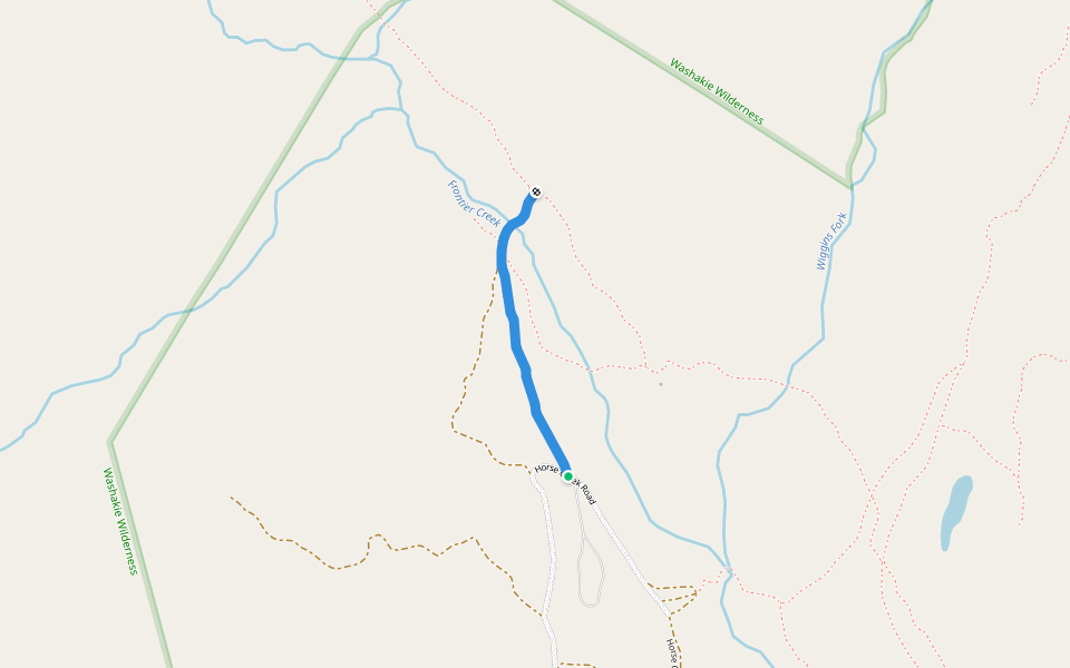 Double Cabin Cutacross walking route map in Dubois