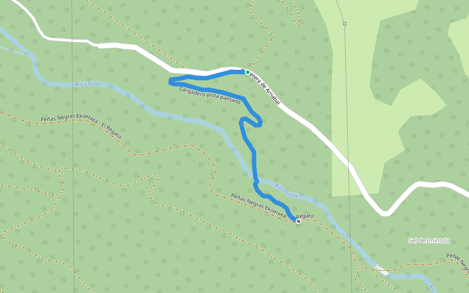 Cargadero-pista pantano walking route map in Barakaldo