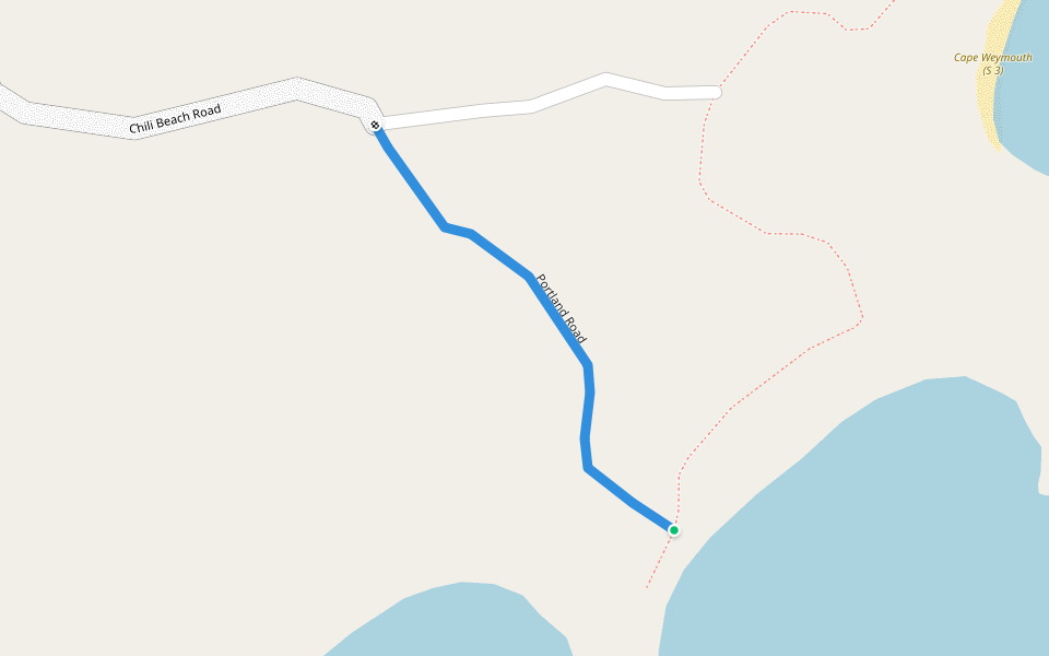 Portland Road walking route map in Iron Range