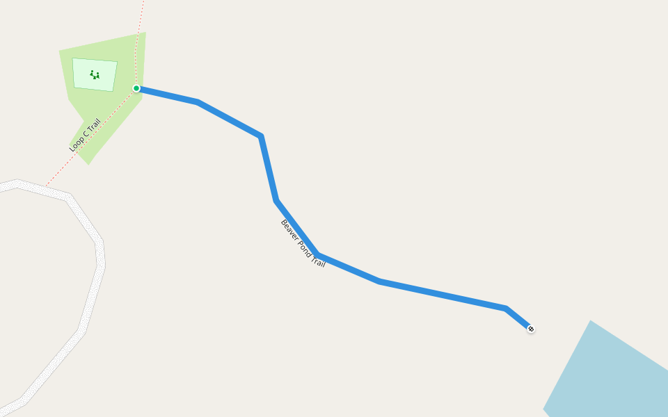 Beaver Pond Trail walking route map in Calais