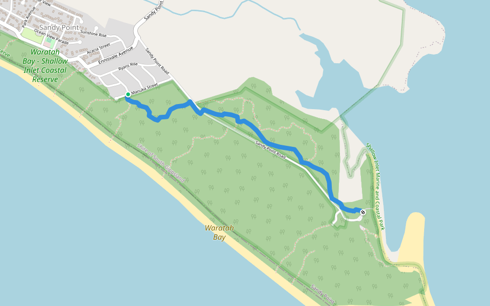 Roy Henderson Trail walking route map in Sandy Point
