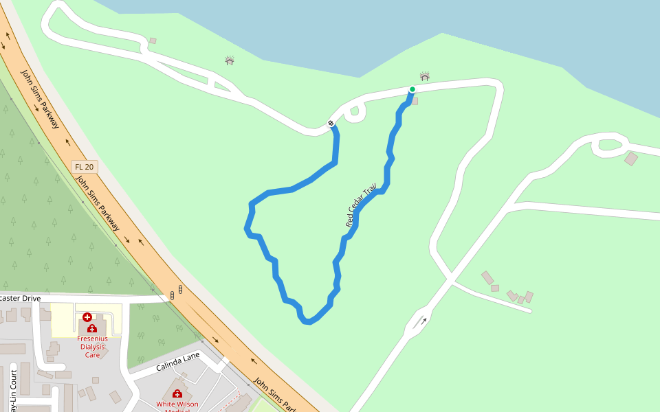 Red Cedar Trail walking route map in Niceville