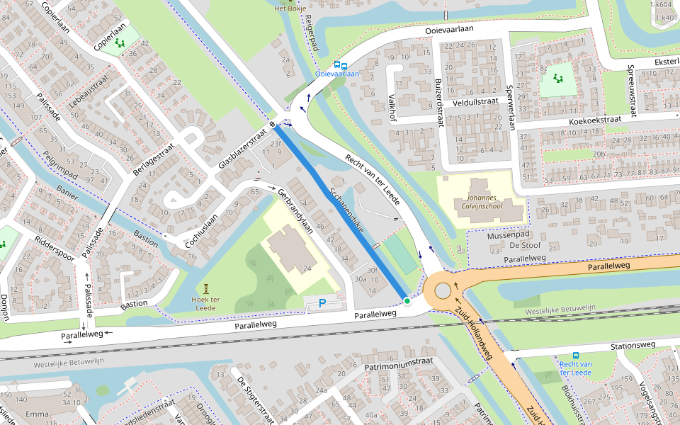 Scchapendijkje walking route map in Leerdam