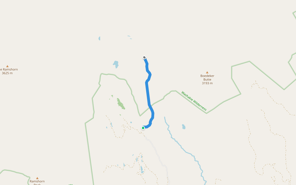 Horse Creek Cutoff Trail walking route map in Dubois