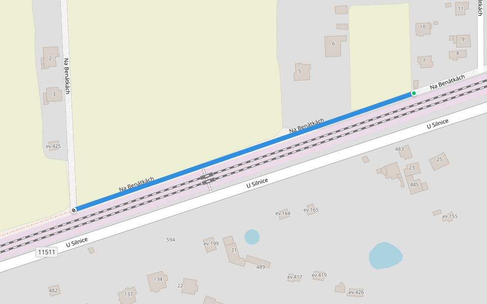 Na Benátkách walking route map in Všenory
