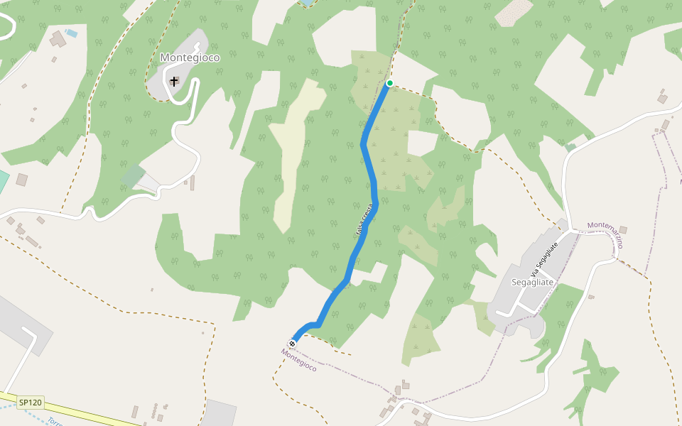 falsa cresta walking route map in Segagliate