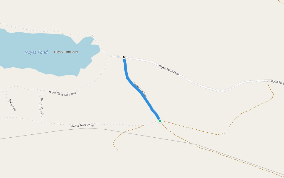 Power Line Trail walking route map in Groton