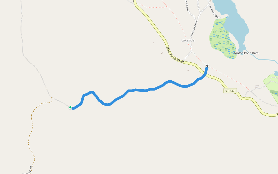 Cross Cut Trail walking route map in Groton