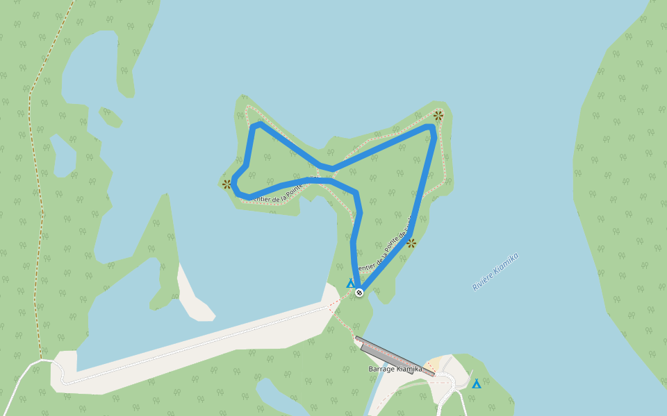 Sentier de la Pointe de l'aigle walking route map in Rivière-Rouge