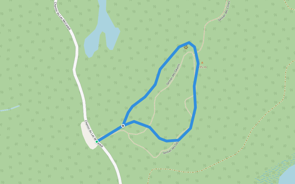 Sentier des Géants walking route map in Rivière-Rouge