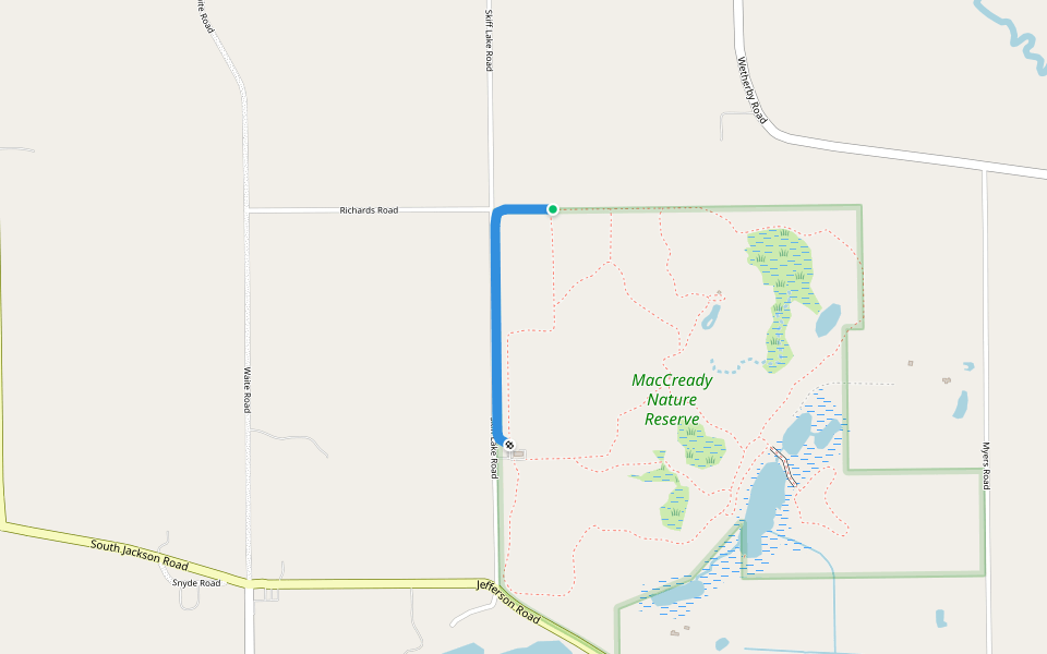 Red Connector walking route map in Clarklake