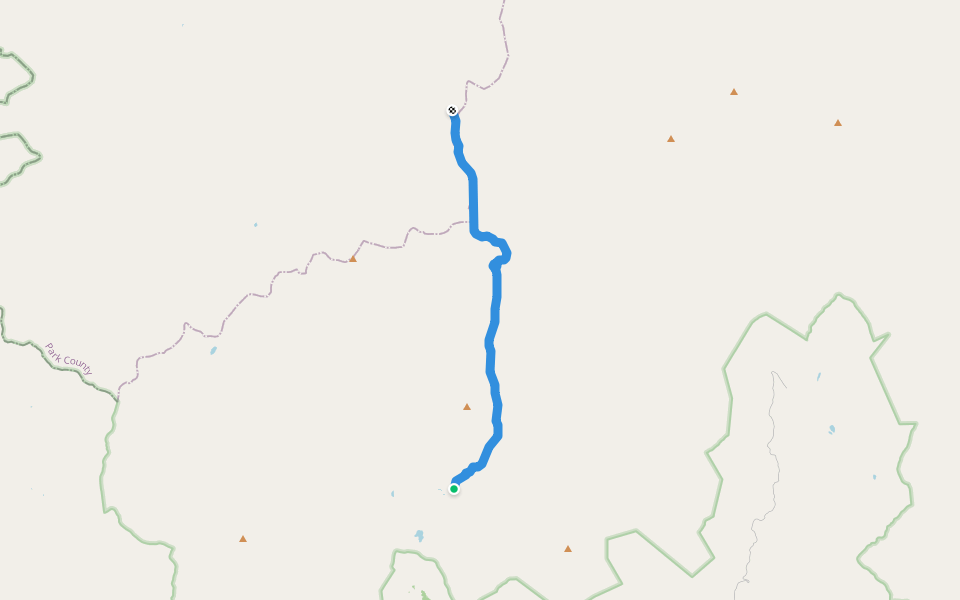 Twilight Creek Trail walking route map in Dubois