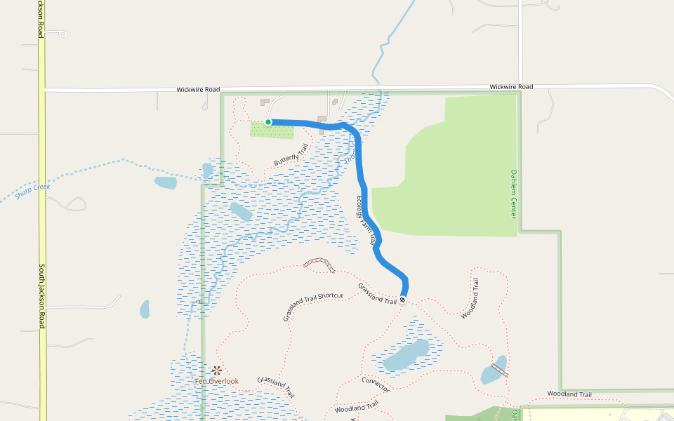Ecology Farm Trail walking route map in Jackson