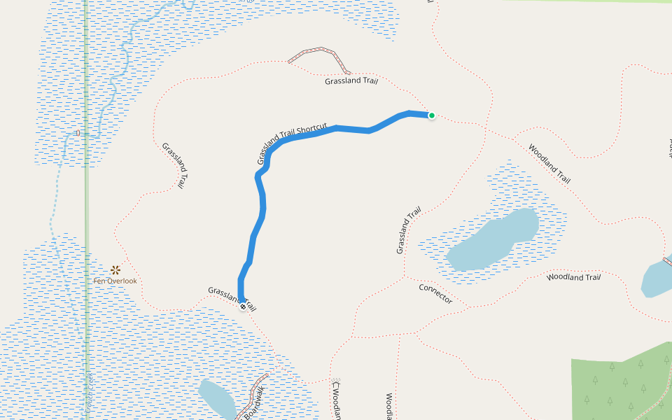 Grassland Trail Shortcut walking route map in Jackson