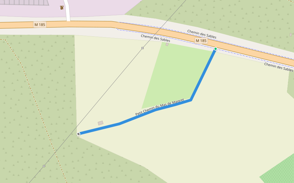 Petit Chemin du Mas de Maigret walking route map in Villeneuve-lès-Maguelone