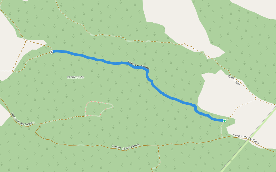 Senda Las colemas walking route map in Ayora