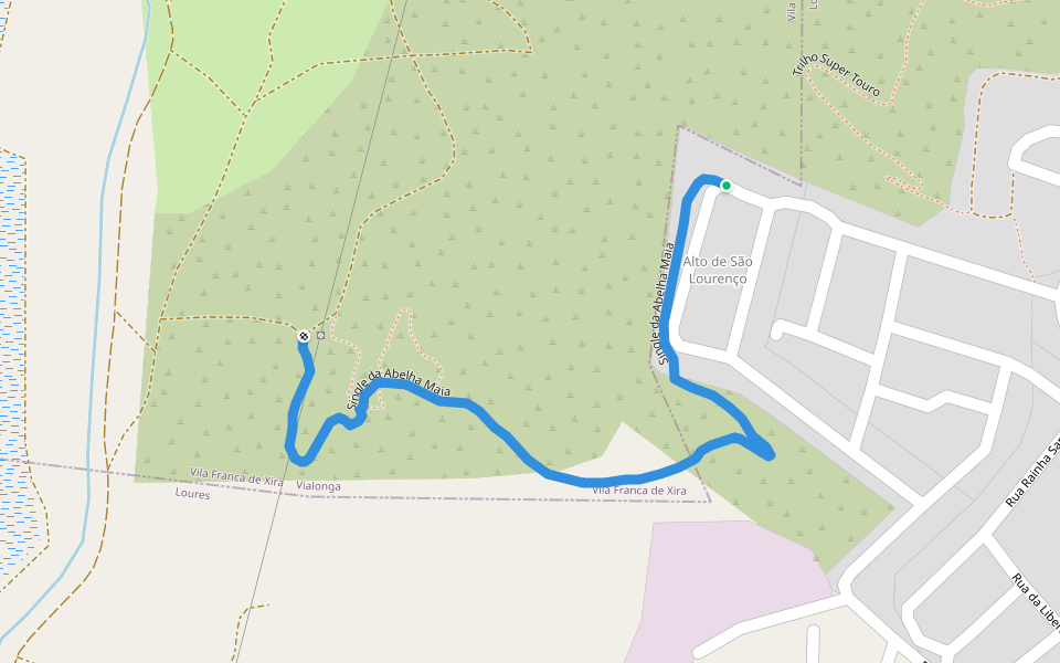Single da Abelha Maia walking route map in Santa Iria de Azoia