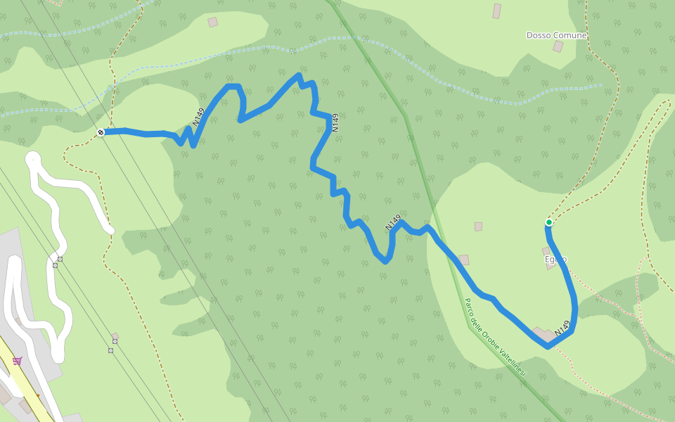 N149 walking route map in Albaredo per San Marco