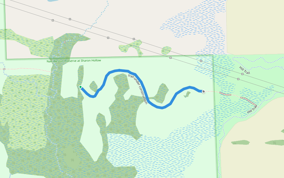 trail under construction walking route map in Grass Lake