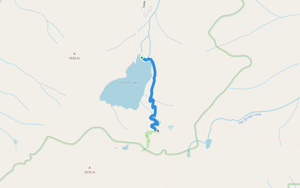 Castle Lake Trail #4W02 walking route map in Dunsmuir