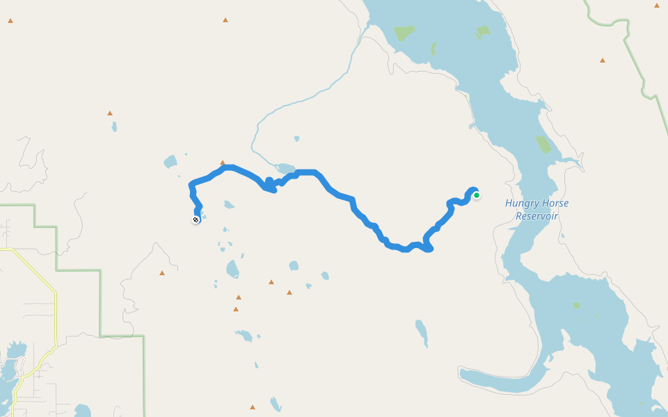 Tounge Mountain Trail walking route map in Bigfork