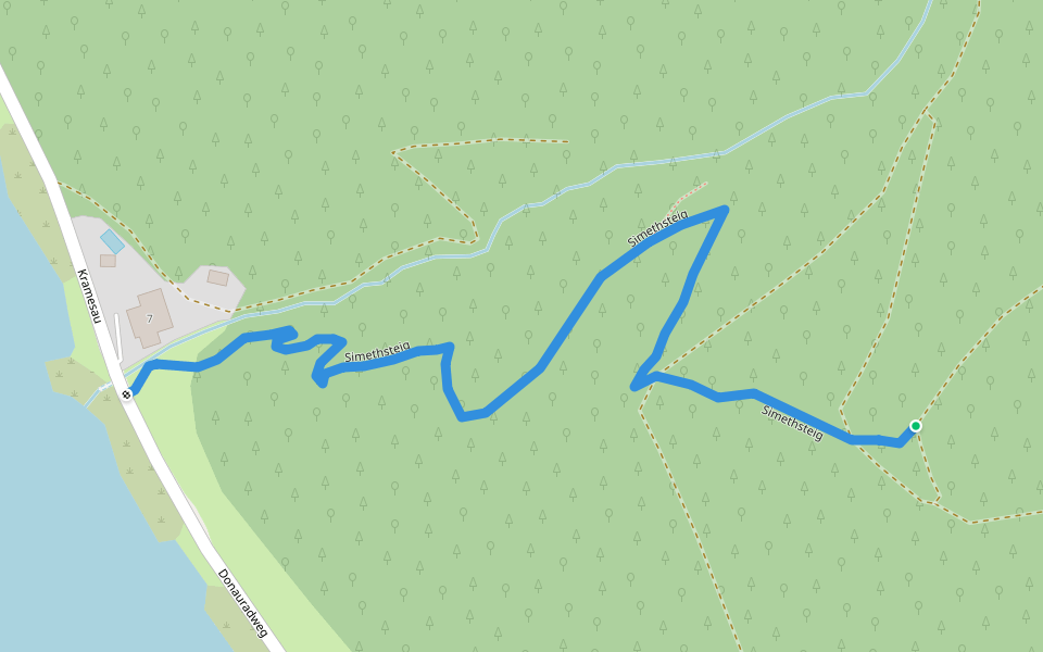 Simethsteig walking route map in Kramesau