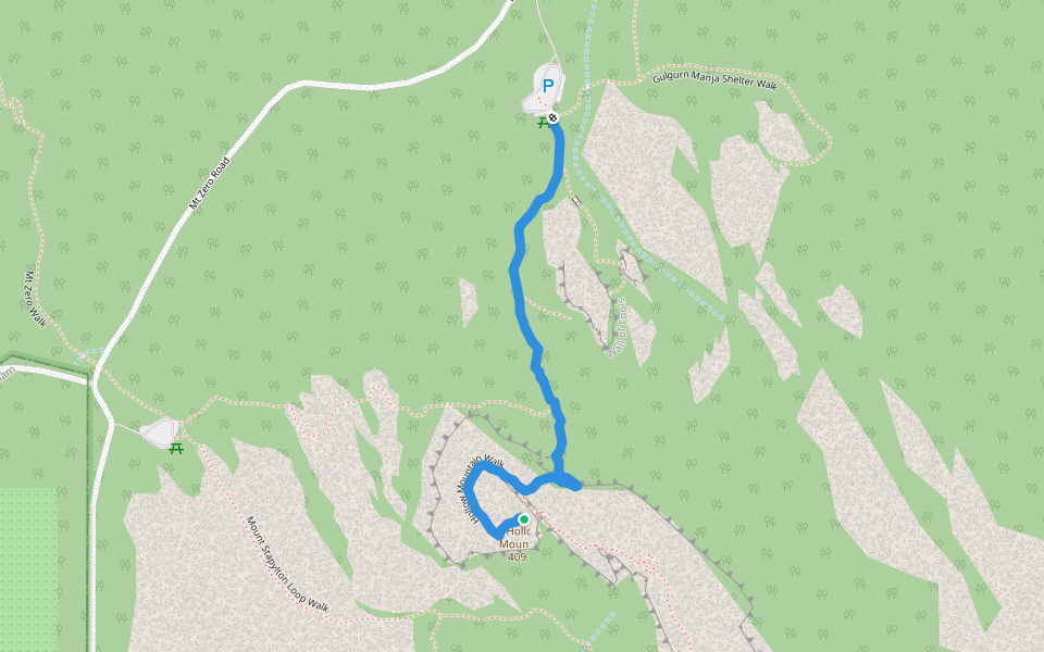 Hollow Mountain Walk walking route map in Laharum
