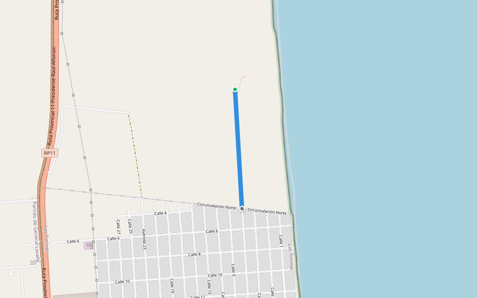 Reserva Verde Mar (Privado) walking route map in Las Toninas