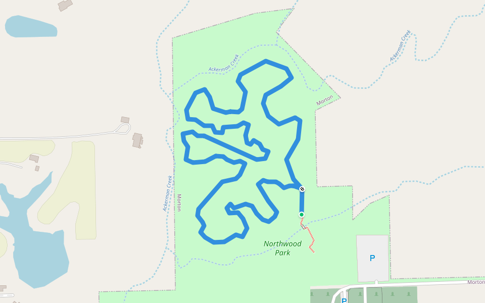 Trail 1 walking route map in Morton