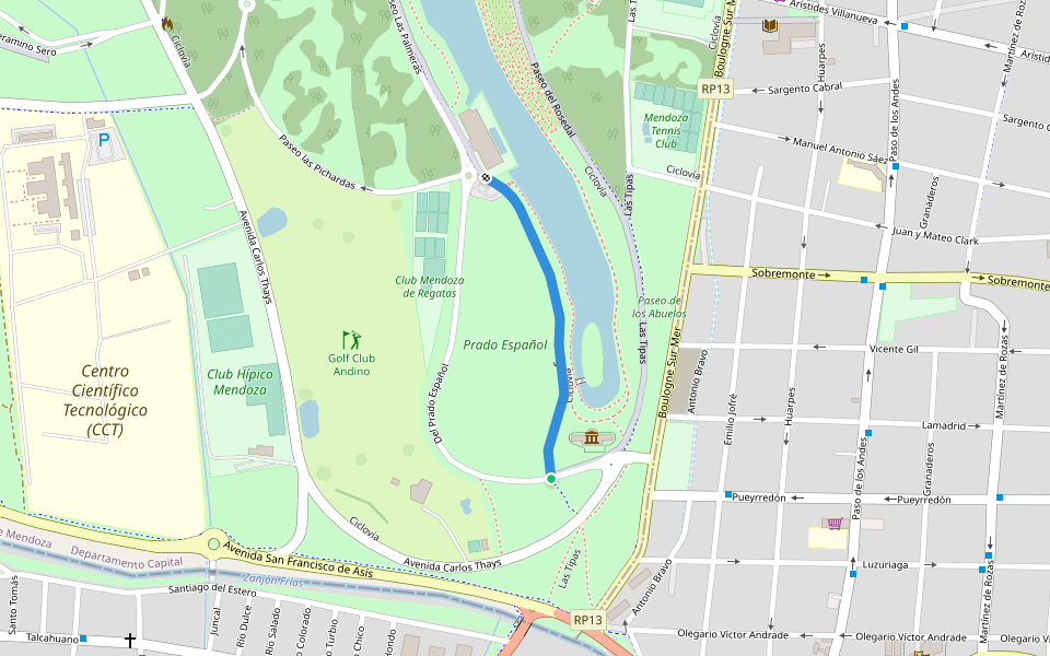 Circunvalación del Lago walking route map in CUH