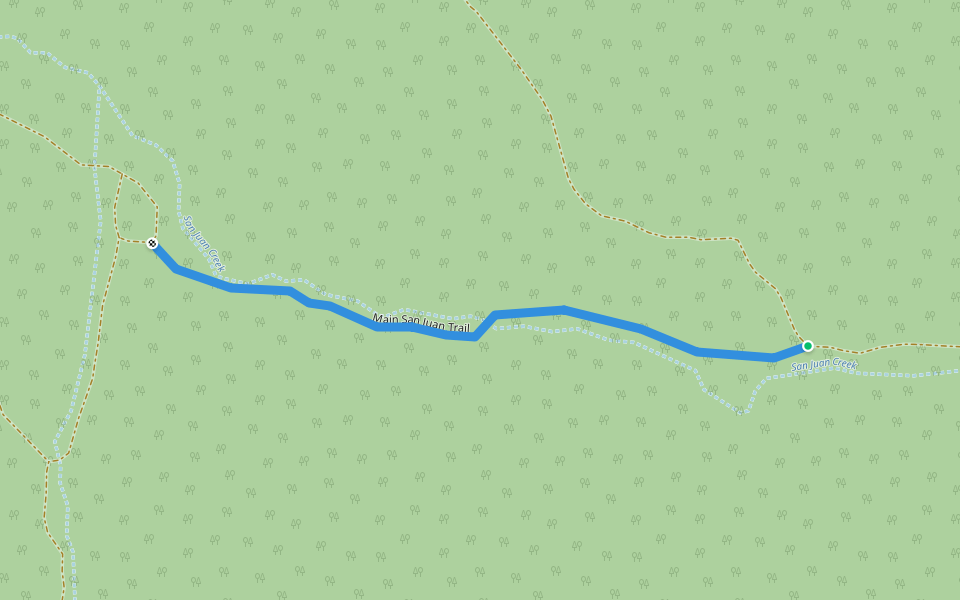 Main San Juan Trail walking route map in Austin