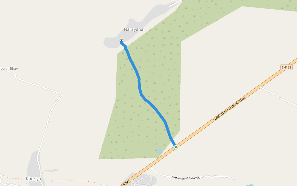 narayana road walking route map in Aneejara