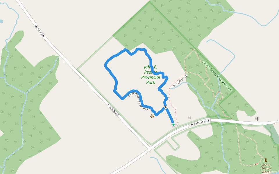 The Wetland "Storey" Trail walking route map in Wallacetown