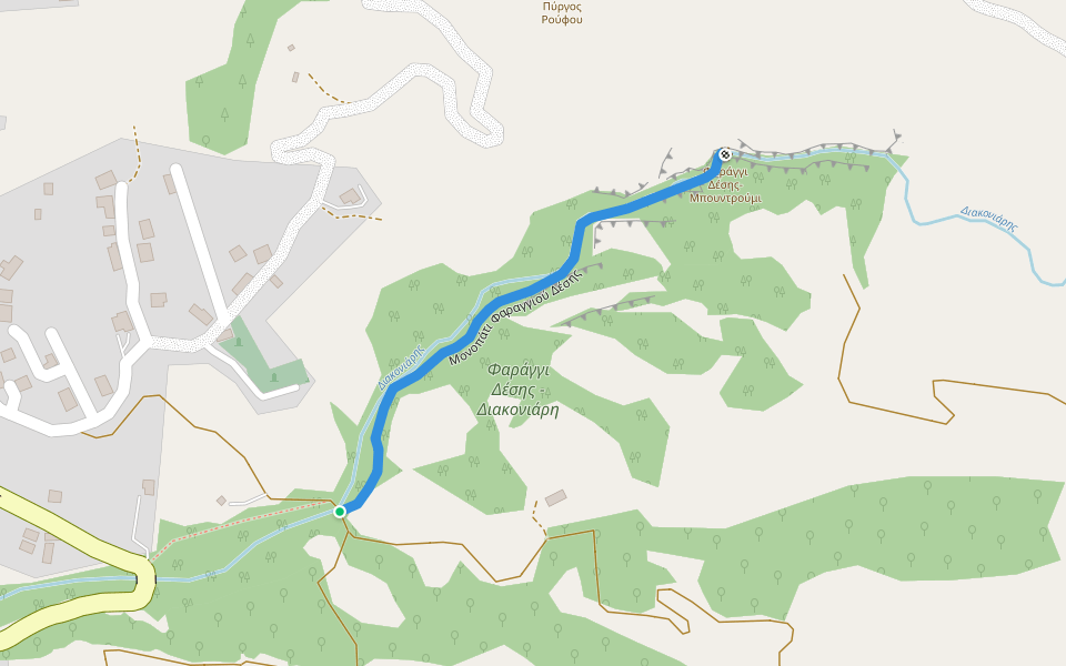 Μονοπάτι Φαραγγιού Δέσης walking route map in Romanos