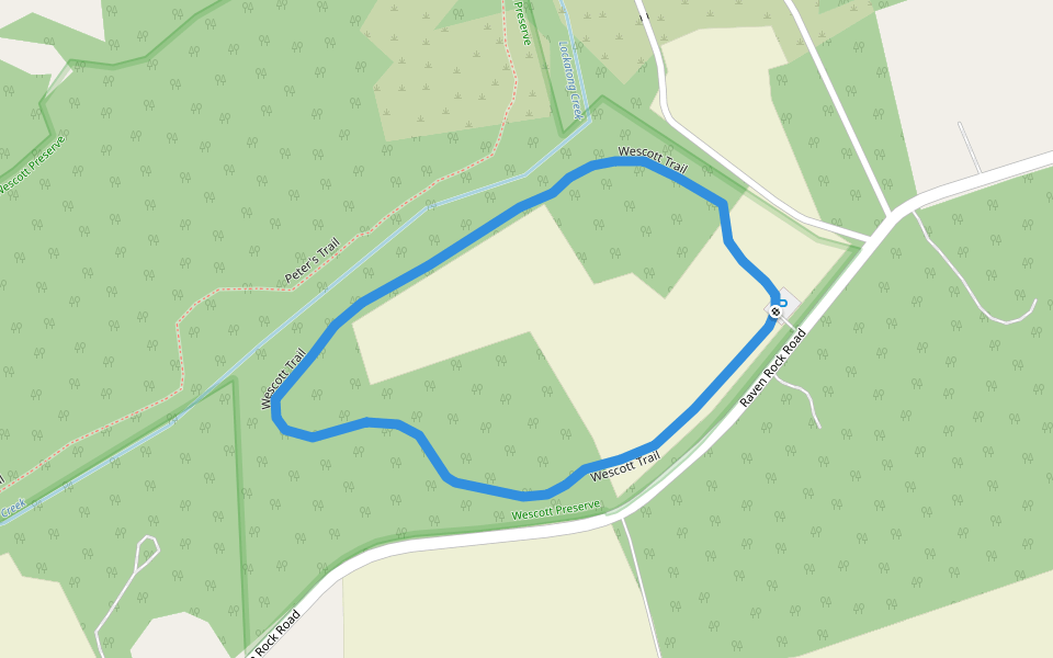 Wescott Trail walking route map in Stockton