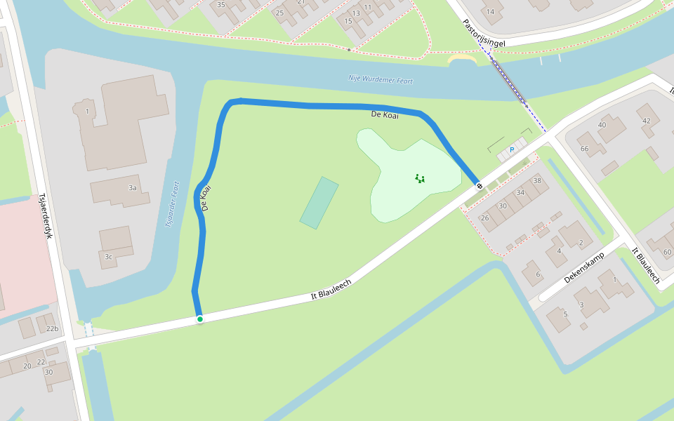 De Koai walking route map in Wirdum