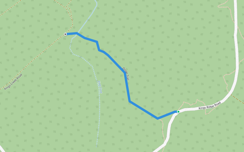 Dingo Trail walking route map in Coramba