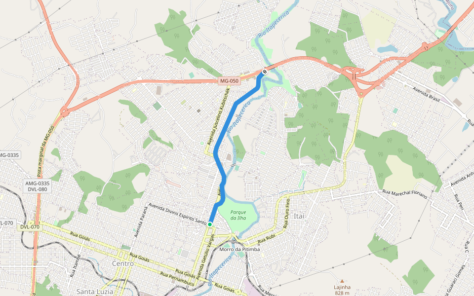 Pista de Cooper walking route map in Divinópolis