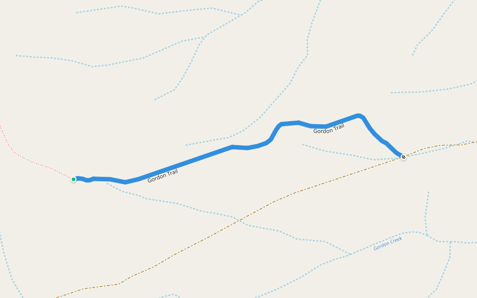 Gordon Trail walking route map in Bass Lake