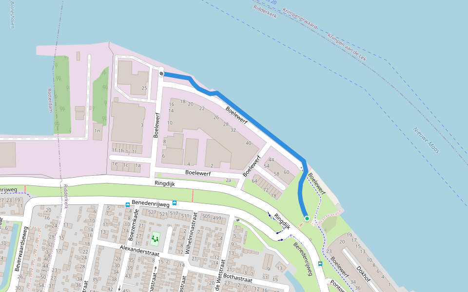 Boelewerf walking route map in Ridderkerk