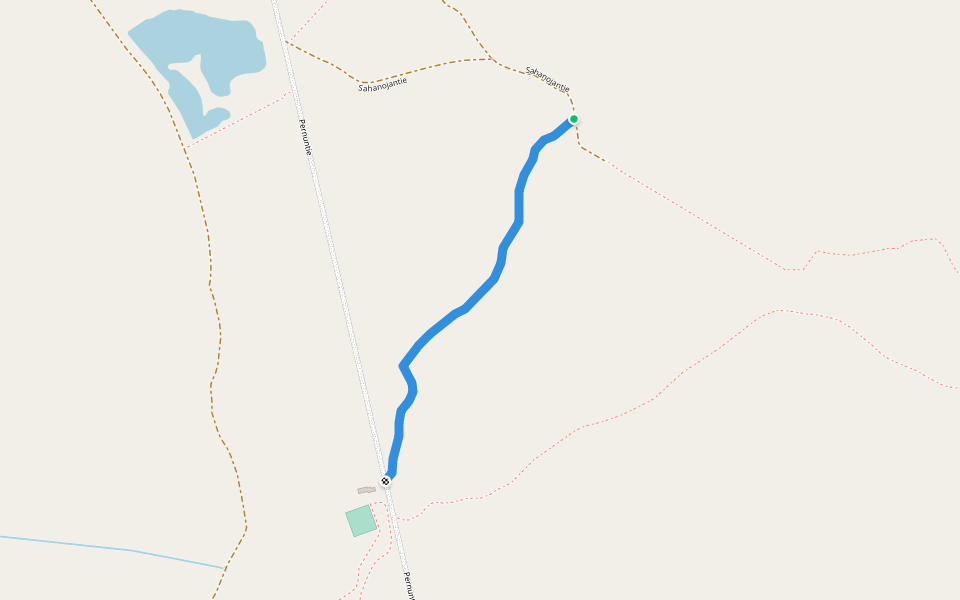 Sahanojan reitti / Pahkala-Pernu luontopolku walking route map in Pernu