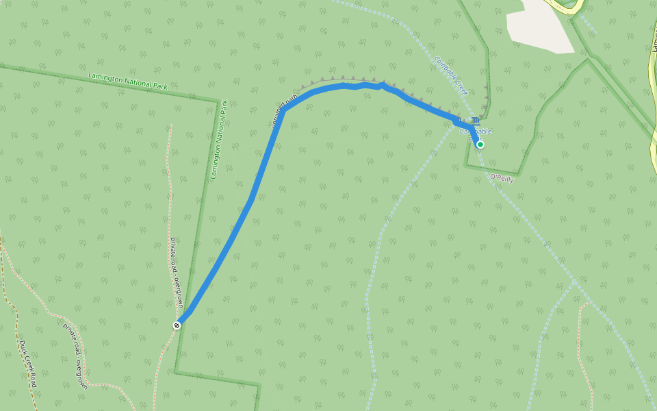 unnamed path walking route map in Cainbable