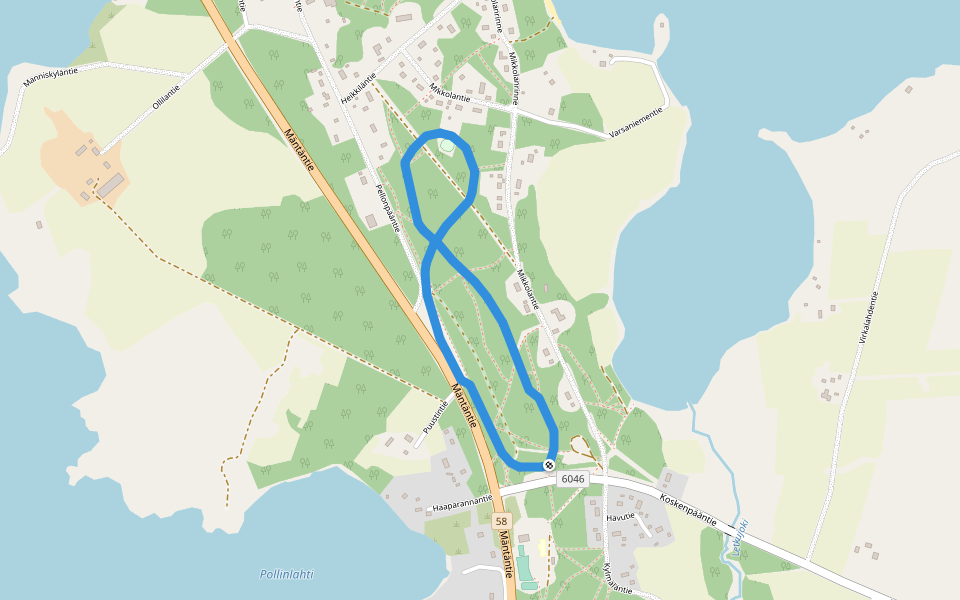 Mikkolankankaan pururata walking route map in Pohjoislahti