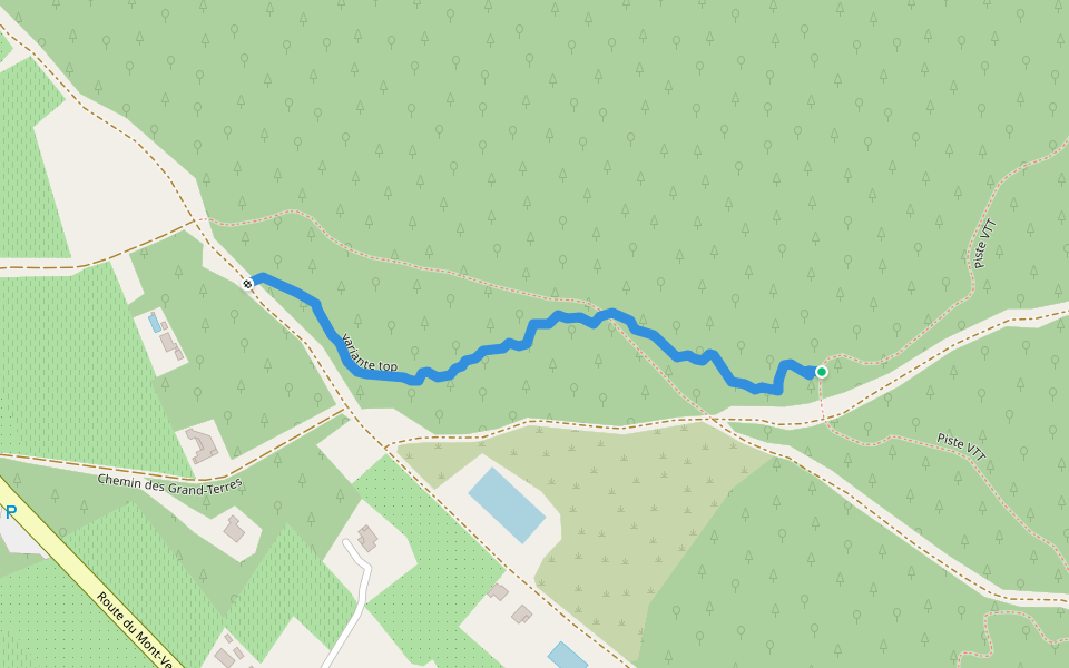 variante top walking route map in Bédoin